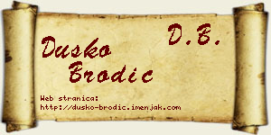 Duško Brodić vizit kartica